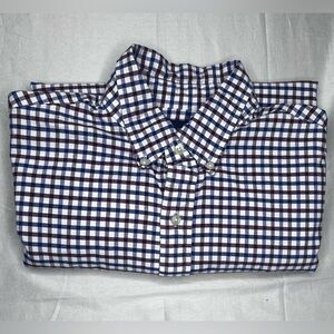 Ralph Lauren Classic Fit Navy and White Plaid Shirt size L